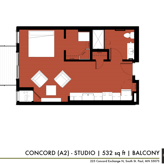 Thumbnail 1 of 2 a floor plan of the condo at The Yards and Backyards, MN 55075