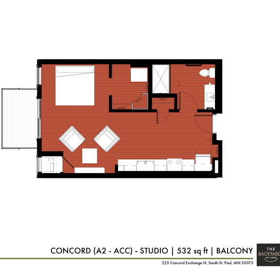 Thumbnail 2 of 2 a floor plan of a bedroom apartment