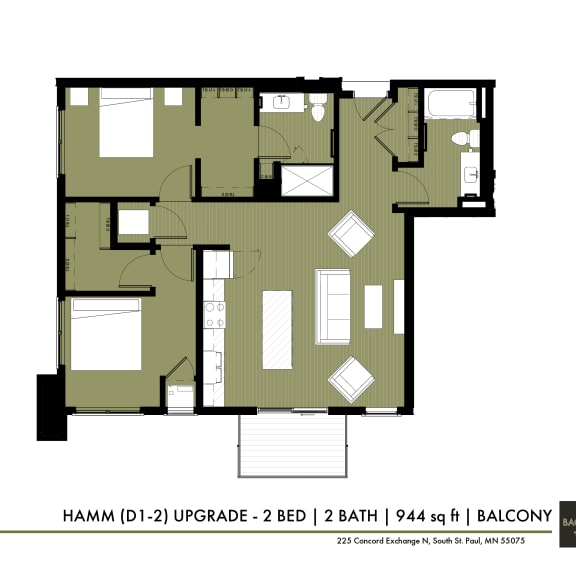 Thumbnail 2 of 2 a floor plan of a house for roommates
