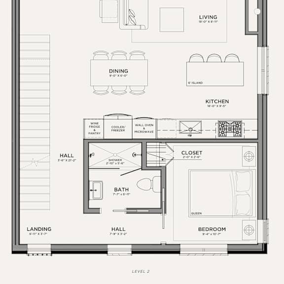 Thumbnail 3 of 5 A black and white floor plan of a two-level home.