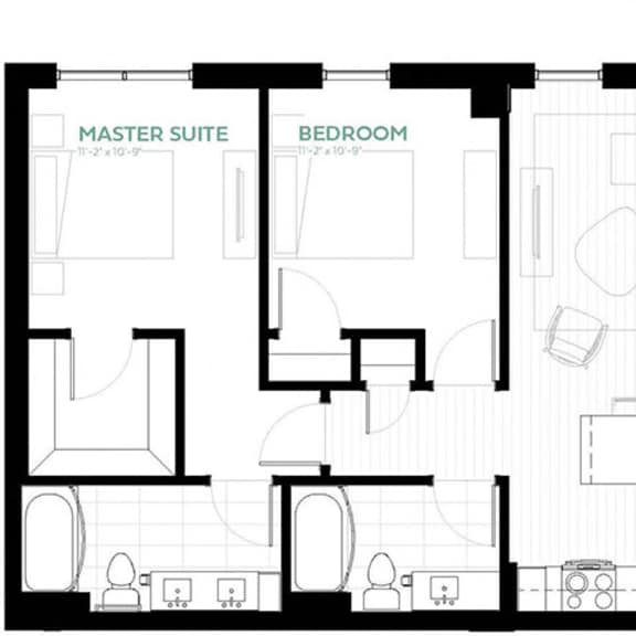 Thumbnail 1 of 7 Admiral Floor Plan at Viridium Apartments, Minneapolis
