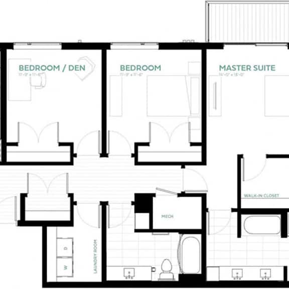 Thumbnail 1 of 2 Commodore Floor Plan at Viridium Apartments, Minneapolis