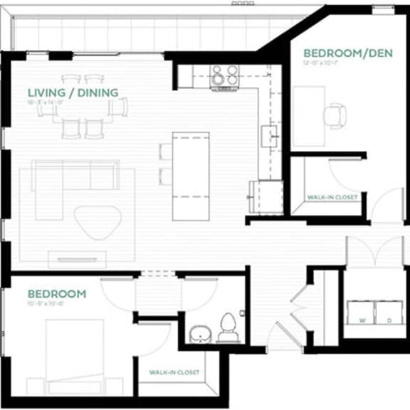 Thumbnail 1 of 13 Indigo Floor Plan at Viridium Apartments, Minnesota, 55401