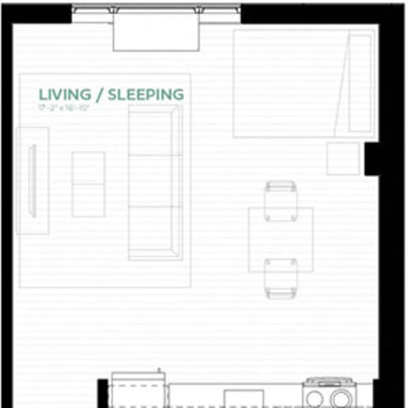 Thumbnail 2 of 8 Sapphire Floor Plan at Viridium Apartments, Minneapolis, MN 55401