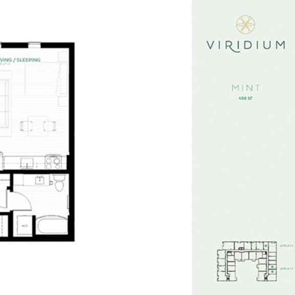 Thumbnail 1 of 6 Mint Floor Plan at Viridium Apartments, Minnesota, 55401