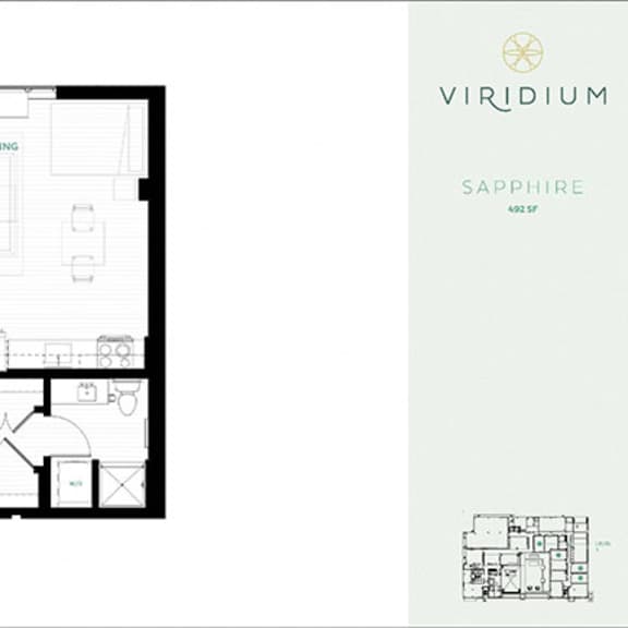 Thumbnail 1 of 8 Sapphire Floor Plan at Viridium Apartments, Minnesota, 55401