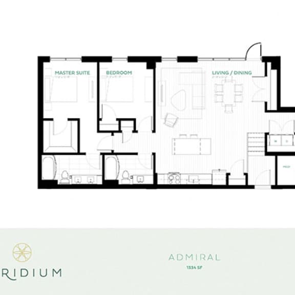 Thumbnail 2 of 7 Admiral Floor Plan at Viridium Apartments, Minnesota