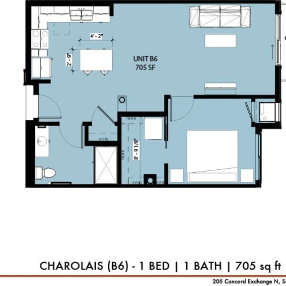 Thumbnail 1 of 2 a floor plan of a bedroom apartment at The Yards and Backyards, Saint Paul, 55075