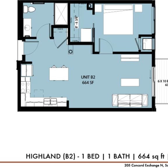 Thumbnail 1 of 4 a floor plan of a bedroom apartment at The Yards and Backyards, Minnesota, 55075