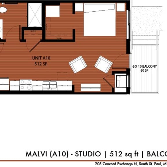 Thumbnail 1 of 3 a floor plan of a small house at The Yards and Backyards, Saint Paul, MN