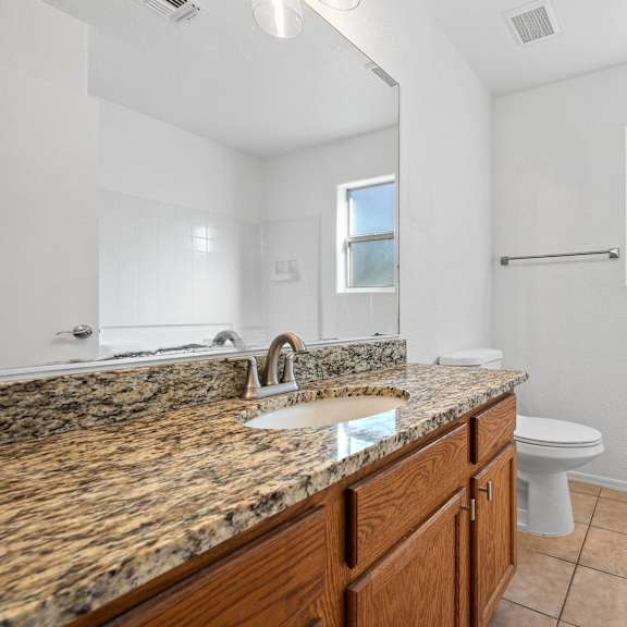 a bathroom with a sink and a toilet and a shower