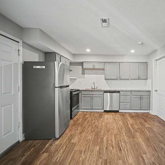 contemporary kitchen at cimarron apartments, missouri, 64052