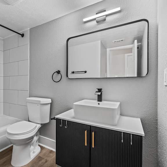 spa inspired bathroom at serenity place central, tallahassee, florida