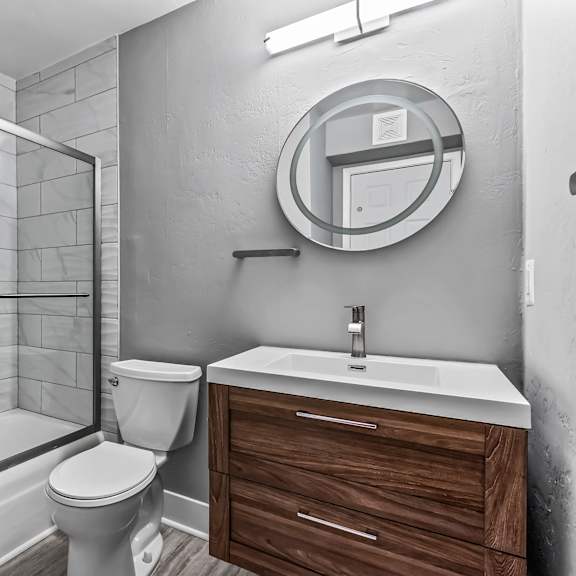 spa inspired bathroom at the sanctuary, tallahassee