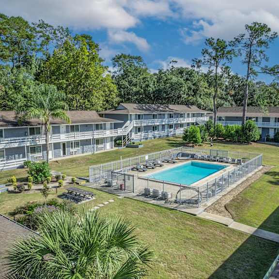 drone pool and surroundings at the sanctuary, florida, 32304