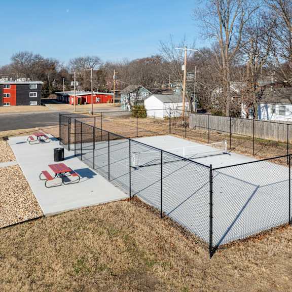 tennis court at university digs apartments, pittsburg, 66762