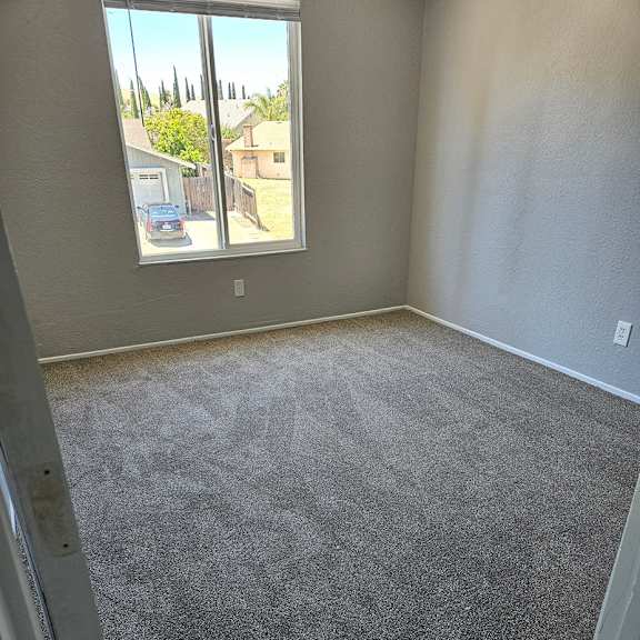 Thumbnail 1 of 12 a carpeted living room with a large window