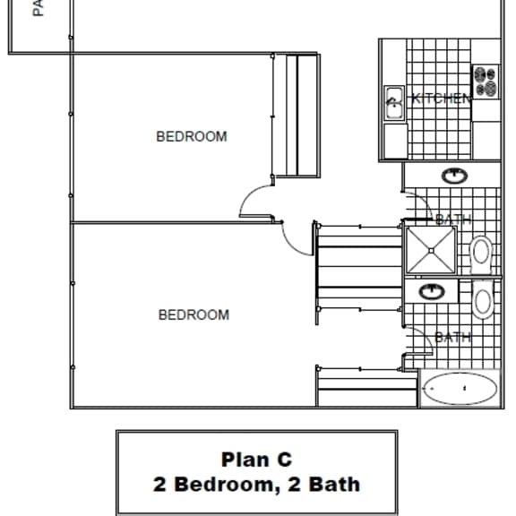 Thumbnail 3 of 6 Plan C floorplan at Casa Del Amo Apartments, Torrance, 90505
