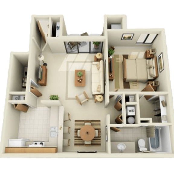 Thumbnail 1 of 2 1 Bed 1 Bath Floor Plan at Park Lane Apartments, Southfield