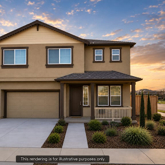 a house with a brown garage door and a brown front door.