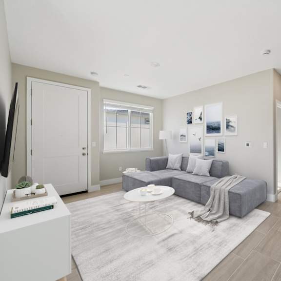 living room with a white coffee table at montessa apartments, vacaville, ca