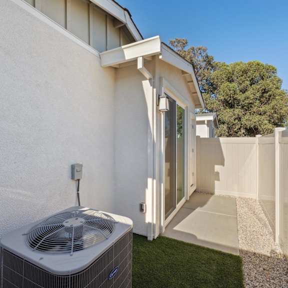 air conditioning unit is on the outside a house at montessa apartments, vacaville