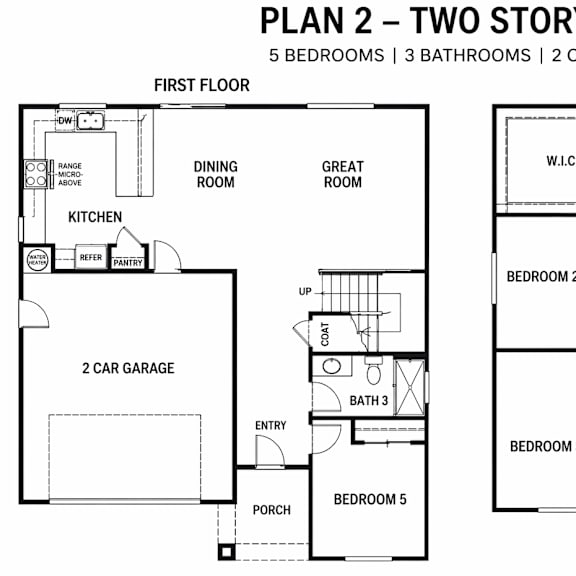 a black and white floor plan of a two story home.
