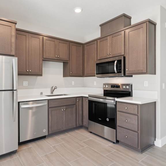 fully equipped kitchen at montessa apartments, vacaville, ca, 95687