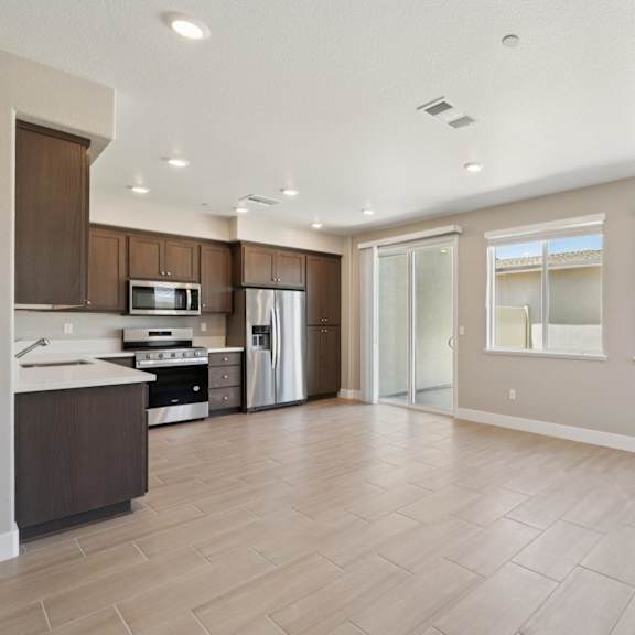 spacious kitchen at montessa apartments, california