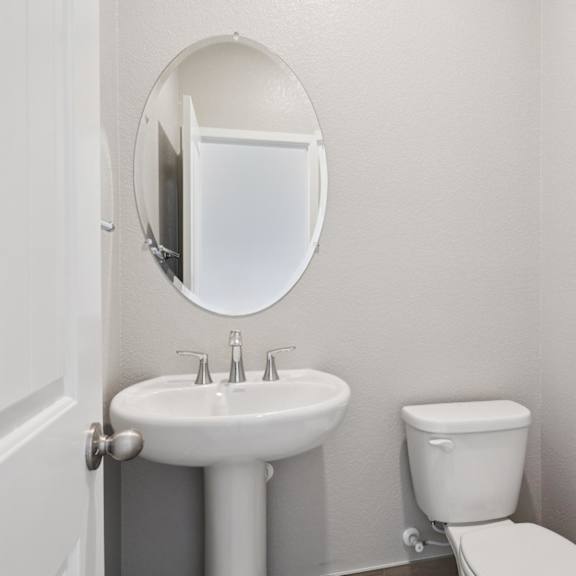 small bathroom at montessa apartments, vacaville