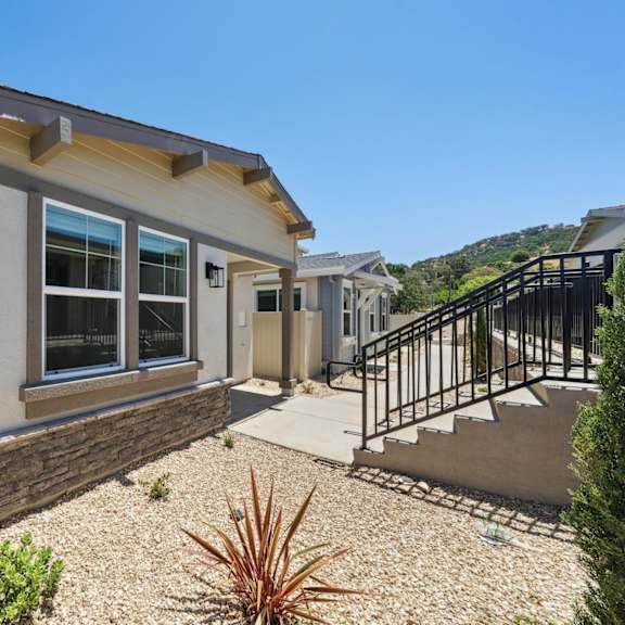 stairs with black metal railing at montessa apartments, vacaville, ca, 95687