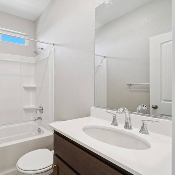 a bathroom with white walls at montessa apartments, vacaville, ca, 95687