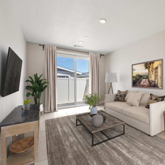 living room with a painting on the wall at montessa apartments, vacaville, ca
