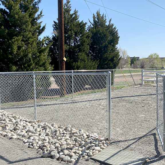 a fenced dog-run