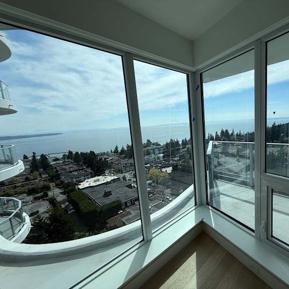 a view from a window of a residential area.