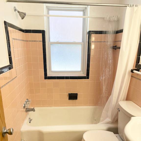 classic original deco-tiled bathroom.