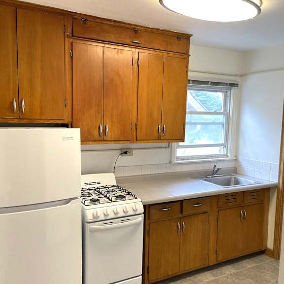 kitchen with updated appliances and fixtures.