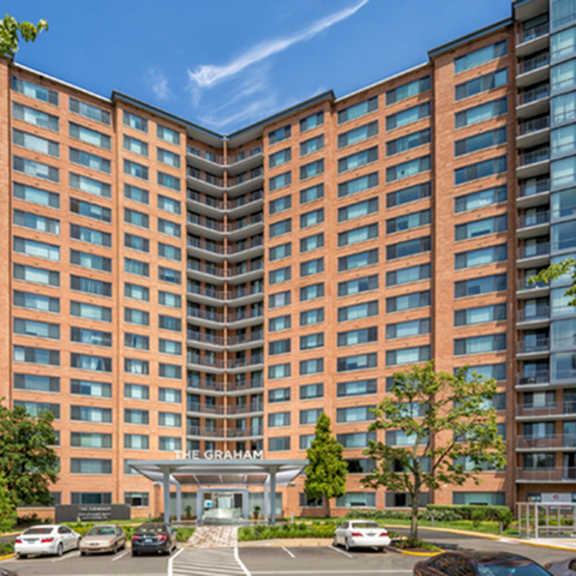 exterior view at the graham at southern towers, alexandria