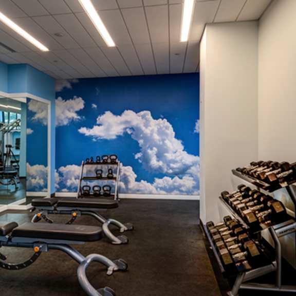 gym at the graham at southern towers, alexandria