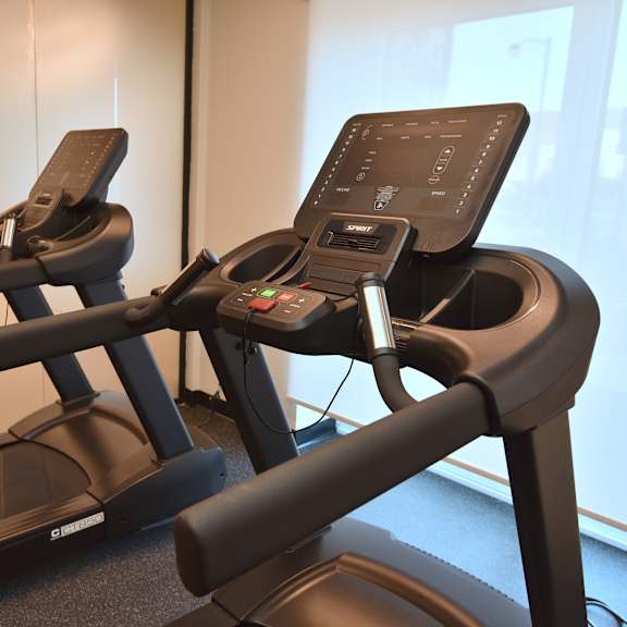 two treadmills are placed in gym at roxy apartments, ontario