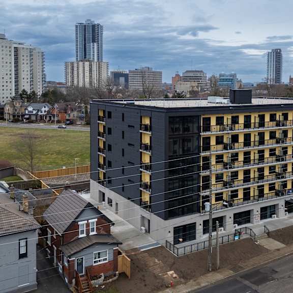 overhead view of property at the maverick apartments, kitchener, ontario