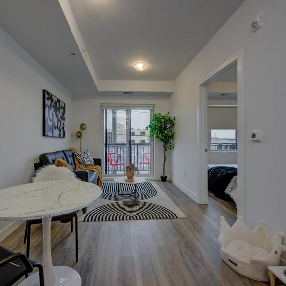 dining area at the maverick apartments, kitchener, on