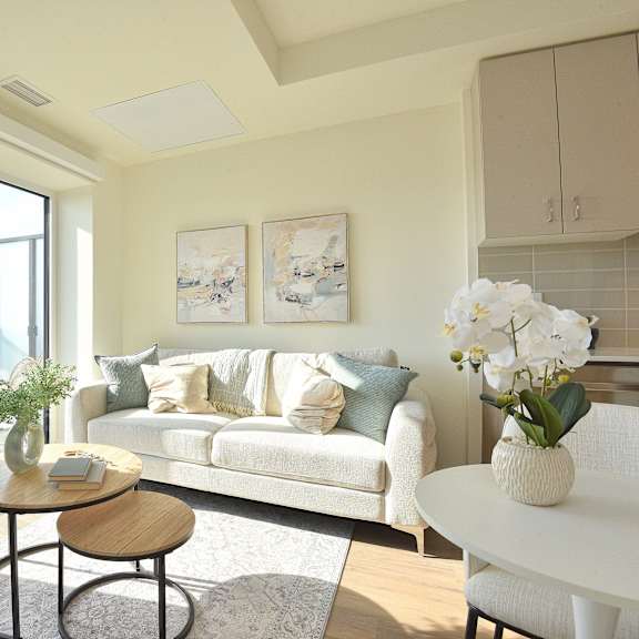 a living room at roxy apartments, hamilton, ontario
