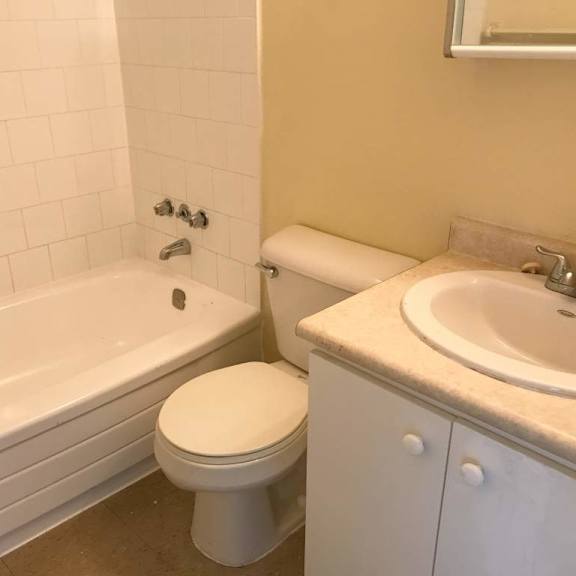 a white toilet sits next to a bathtub in a bathroom.
