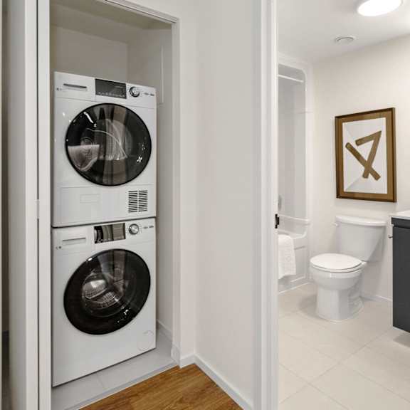 washer dryer in unit at imperium, ontario