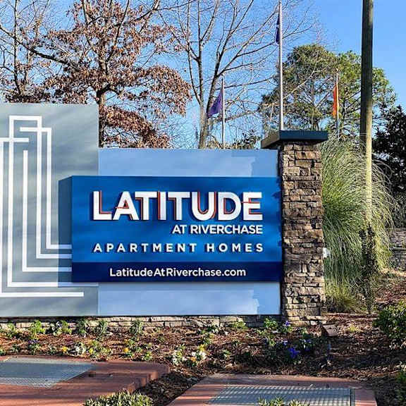 property signage at latitude at riverchase, hoover, 35216