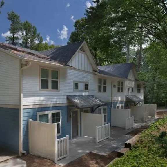 houses back exterior at paces ridge at vinings, atlanta