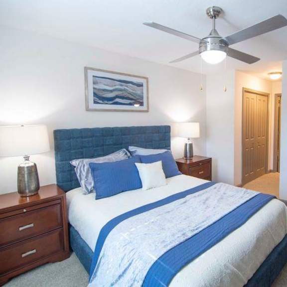 bedroom with ceiling fan at paces ridge at vinings, atlanta, georgia