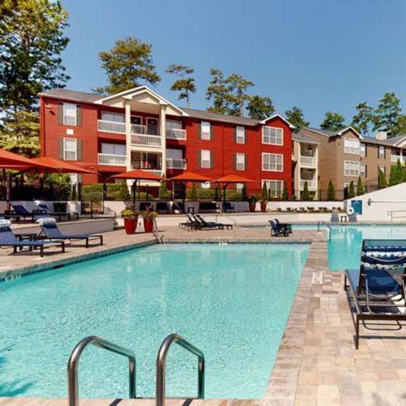 pool with sundecks at breckinridge vue, duluth, georgia