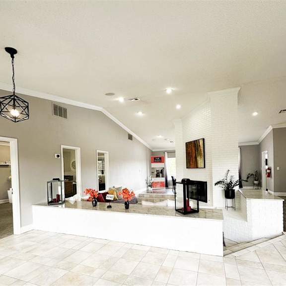 clubhouse with kitchen at vue on medlock, peachtree corners